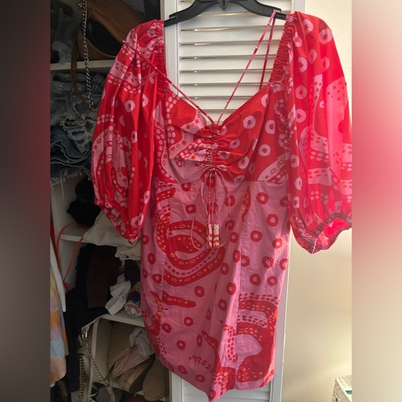 FARM RIO Octocool Puff-Sleeve Mini Dress Super Cute - L - Picture 6 of 15